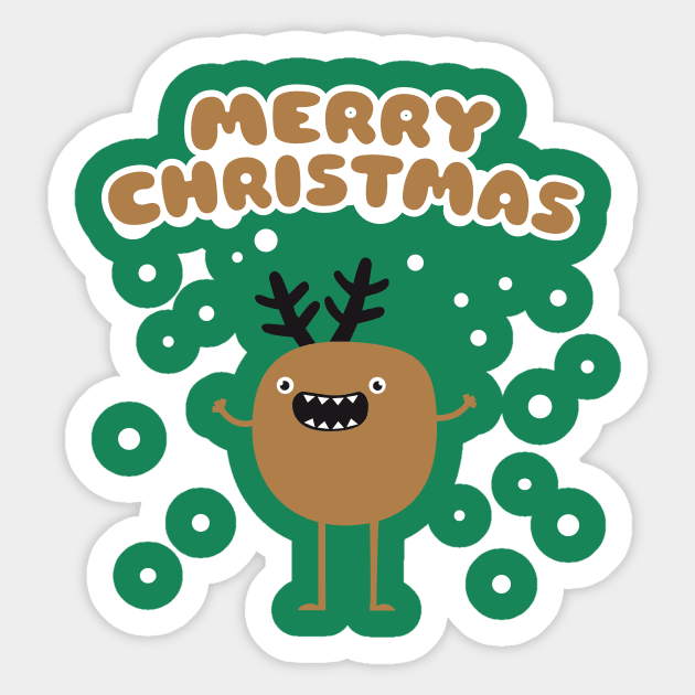 Funny Christmas Reindeer Sticker by badbugs